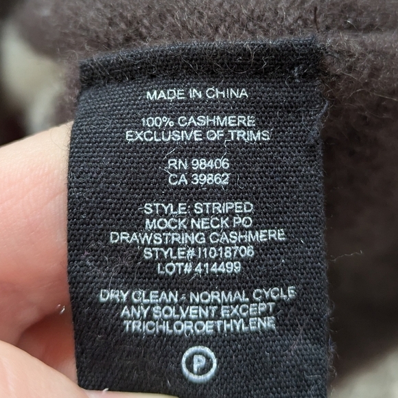 Theory Pink Blue Brown Striped High Neck Cashmere Sweater S - Picture 9 of 10